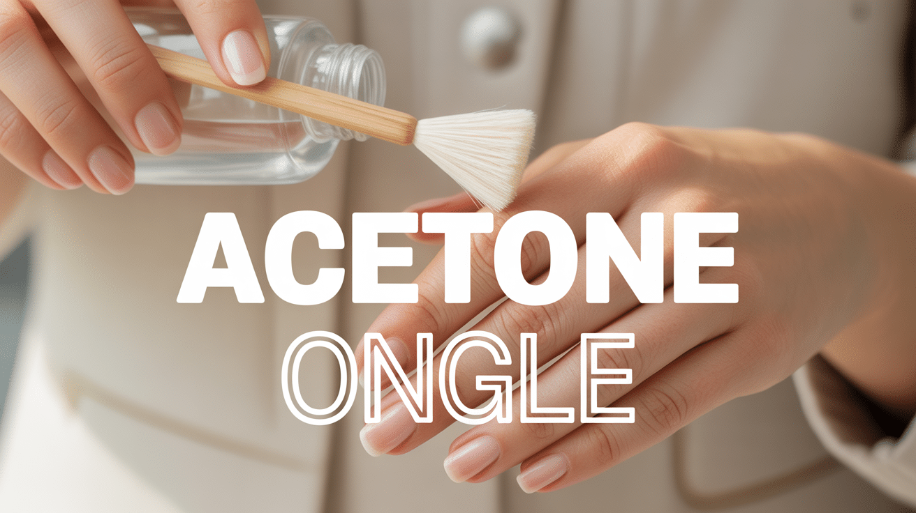 application acetone ongle sur un ongle avec coton