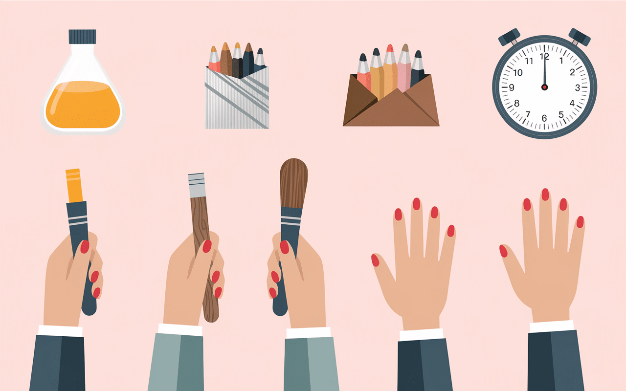 etapes retrait vernis avec acetone ongle