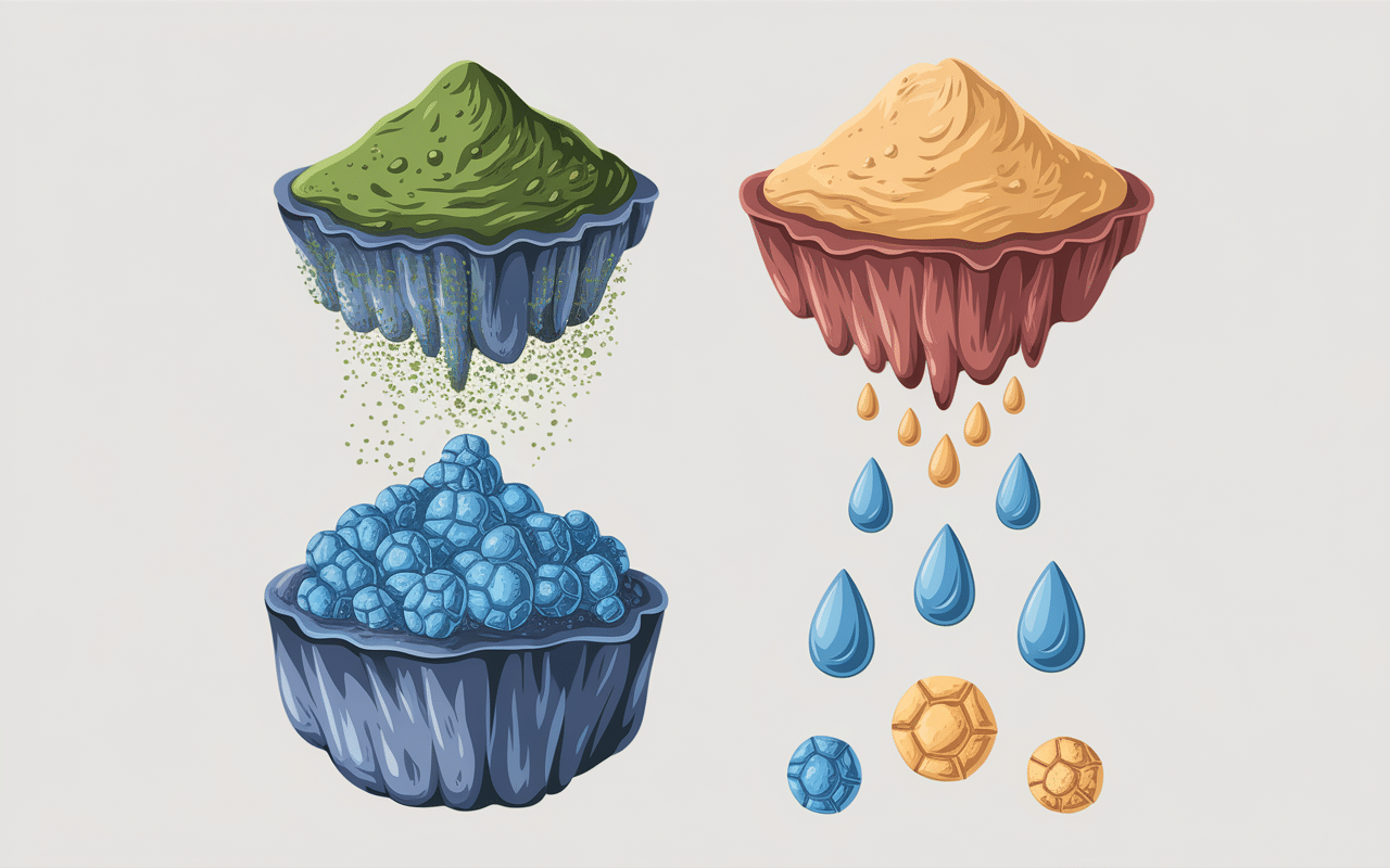 Transformation cataplasme argile verte poudre en pate epaisse