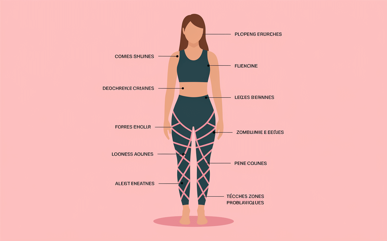 diagramme coupe transversale camel toe legging