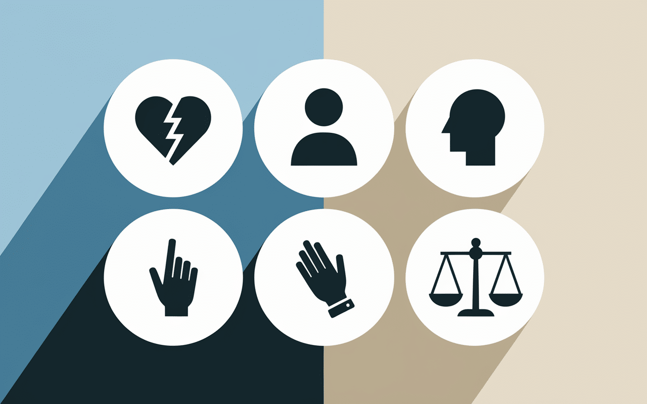 Icônes des 5 blessures de l'âme en cercle