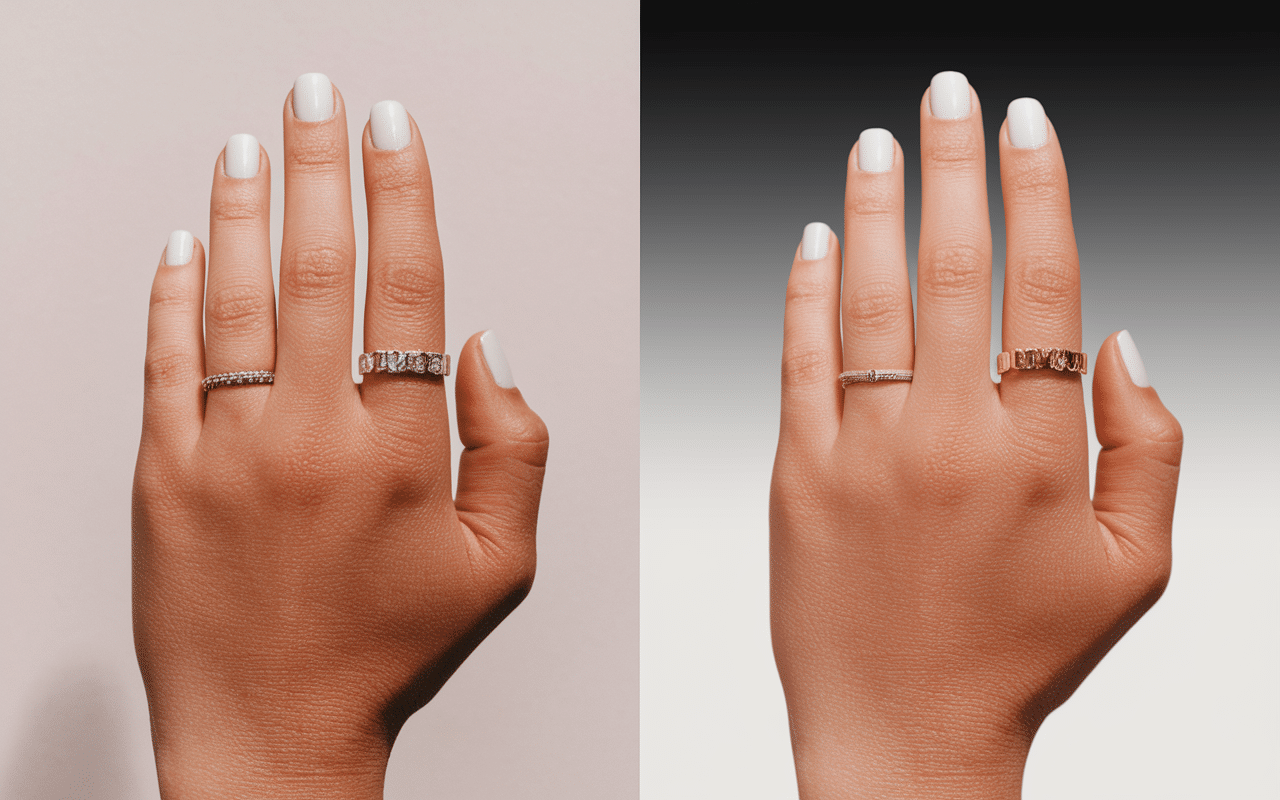 comparaison ongles baby boomer et french classique