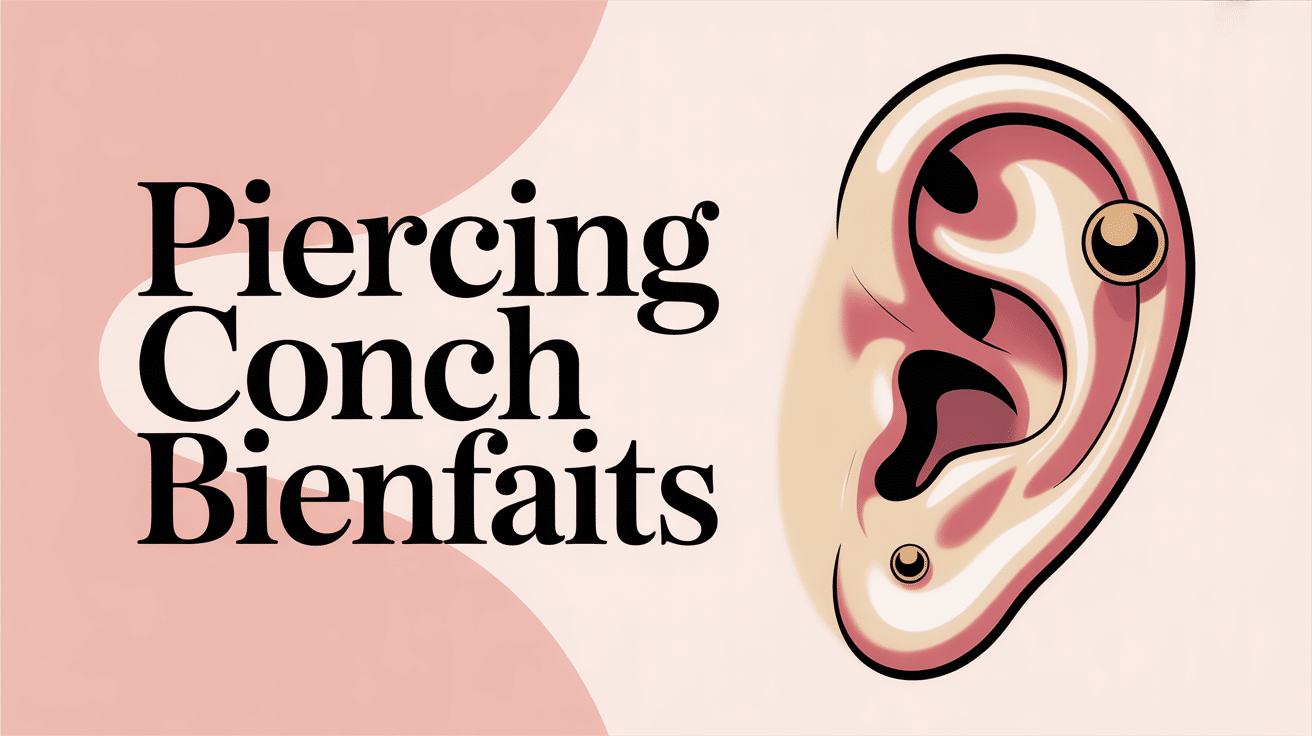 piercing conch bienfaits oreille dorée gros plan