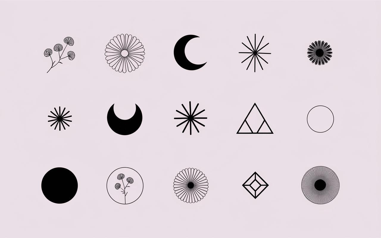 Collection motifs tatouage derriere oreille signification minimalistes