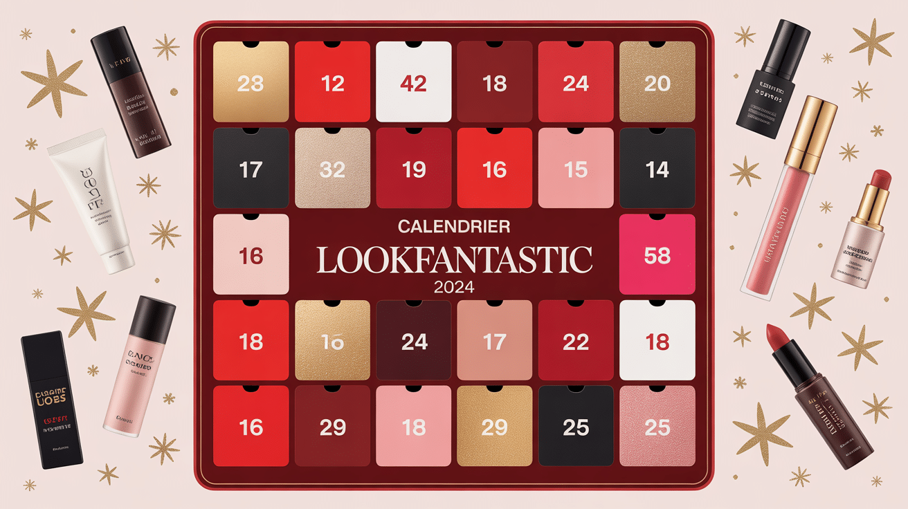 Calendrier beauté lookfantastic 2024 doré et rosé