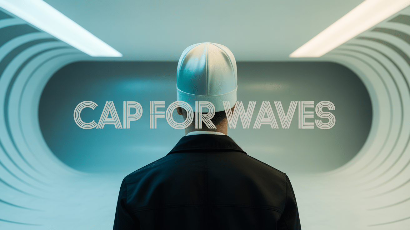 Personne avec cap for waves et ondulations