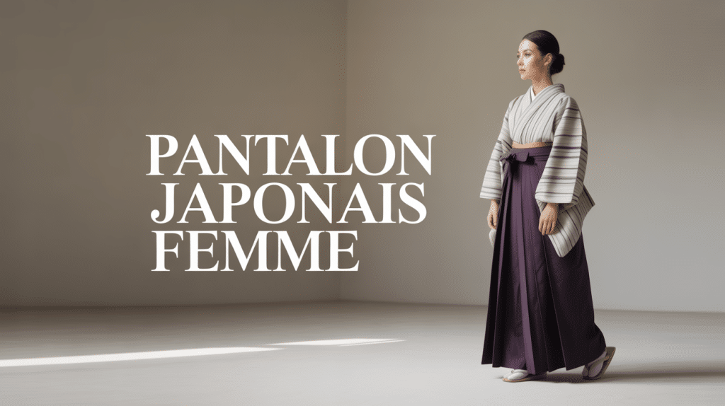 femme pantalon japonais en studio
