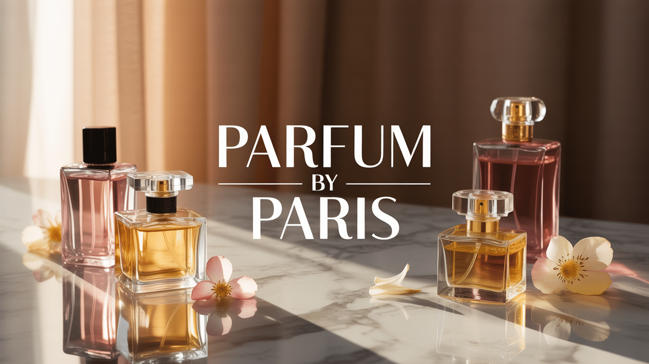 Elegant perfume scene with floral accents
