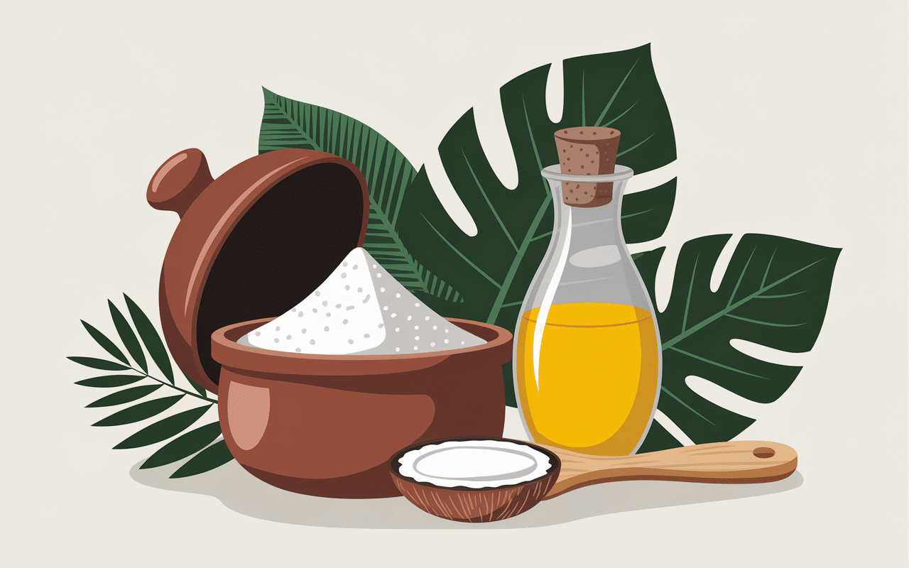 Solutions naturelles pour dents blanches, illustration moderne