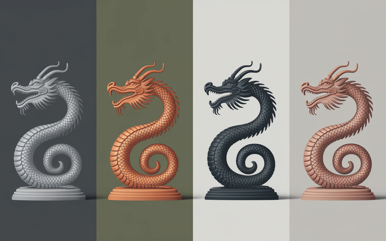 Différents styles de dragerings exposés