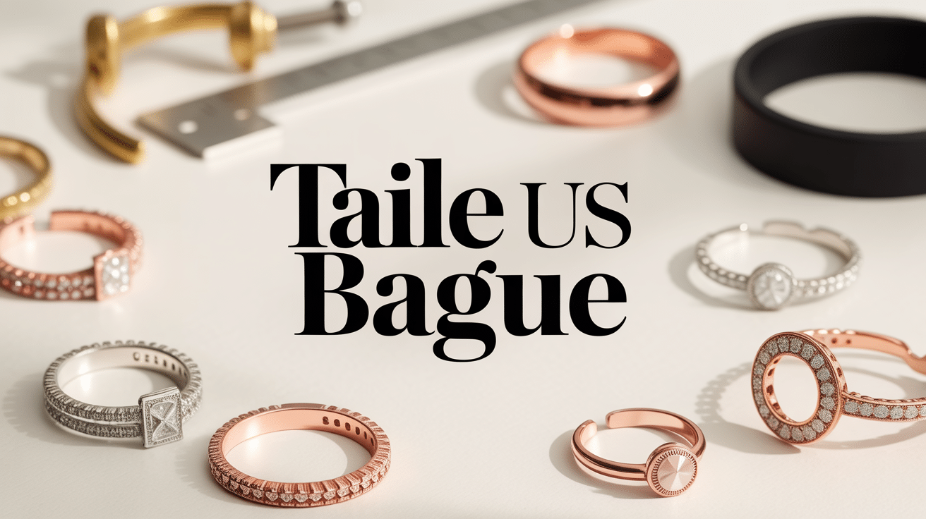 composition bague taille us avec outils de mesure