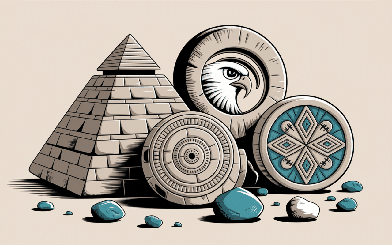 Symboles anciens et pierres turquoise pour homme