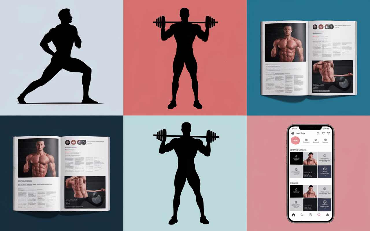 Collage body homme pression stéréotypes réseaux sociaux