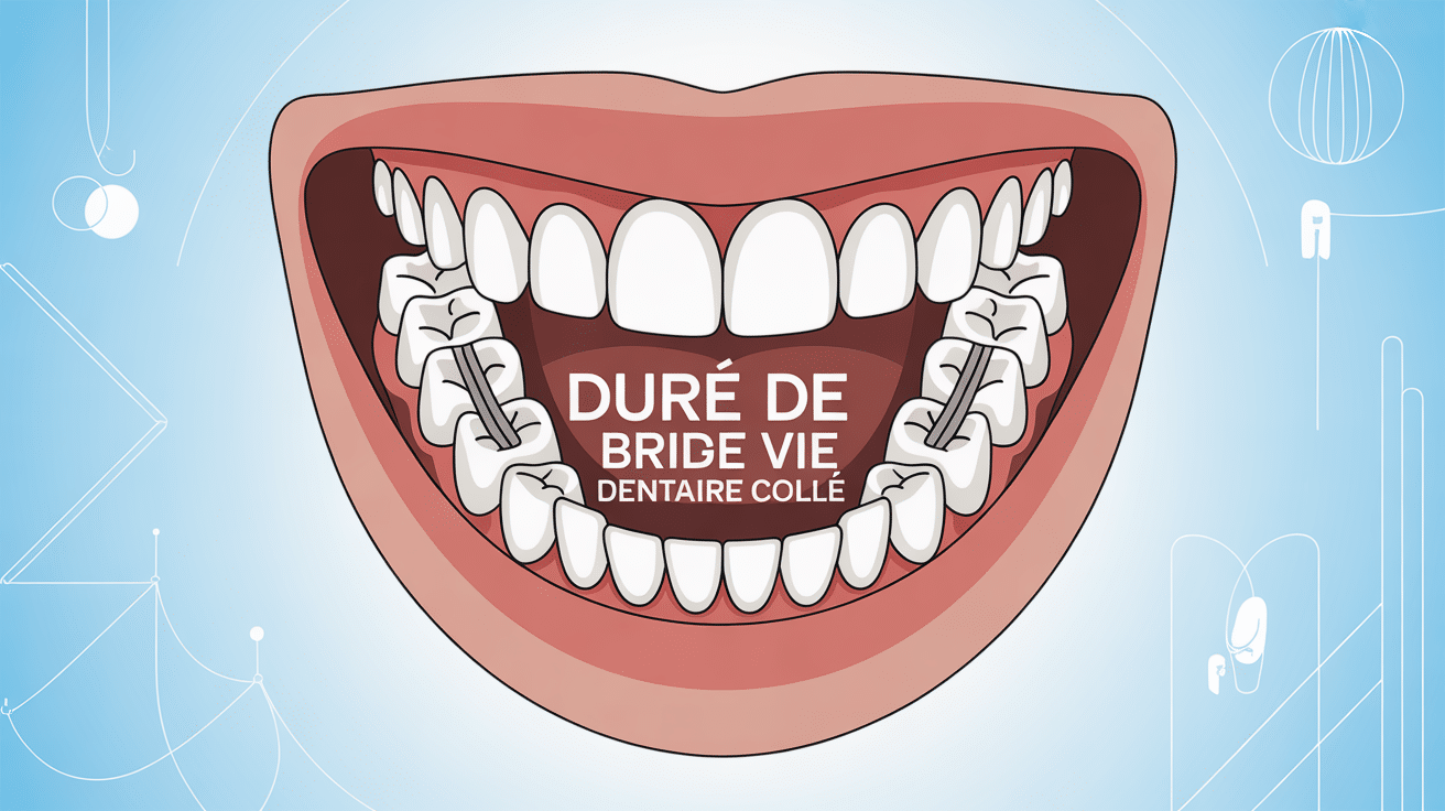 Vue coupe bridge dentaire collé durée de vie céramique