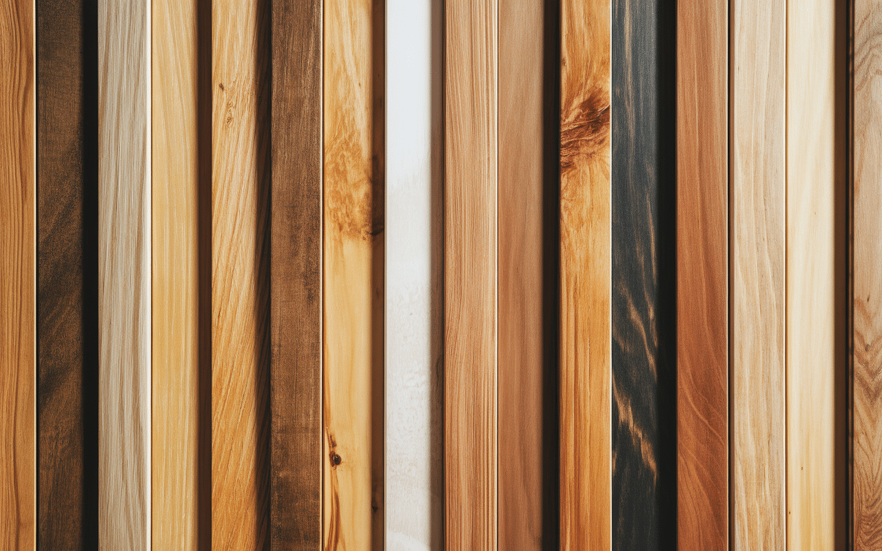 Différentes essences golden wood teintes naturelles