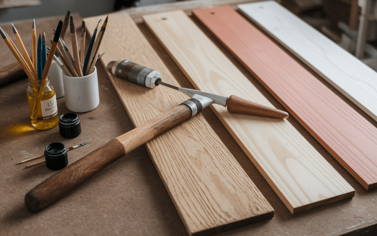 Golden wood planches brut et fini atelier