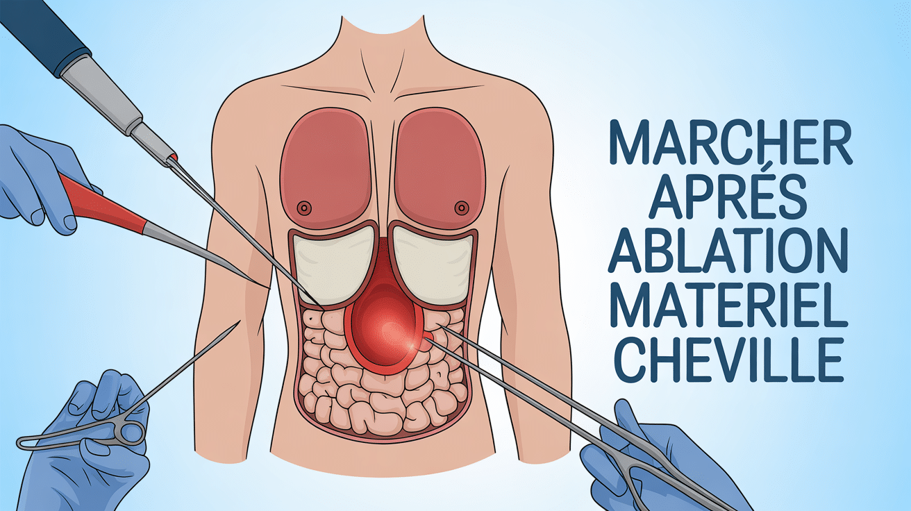 Illustration cheville avec vis retirées marcher après ablation matériel cheville
