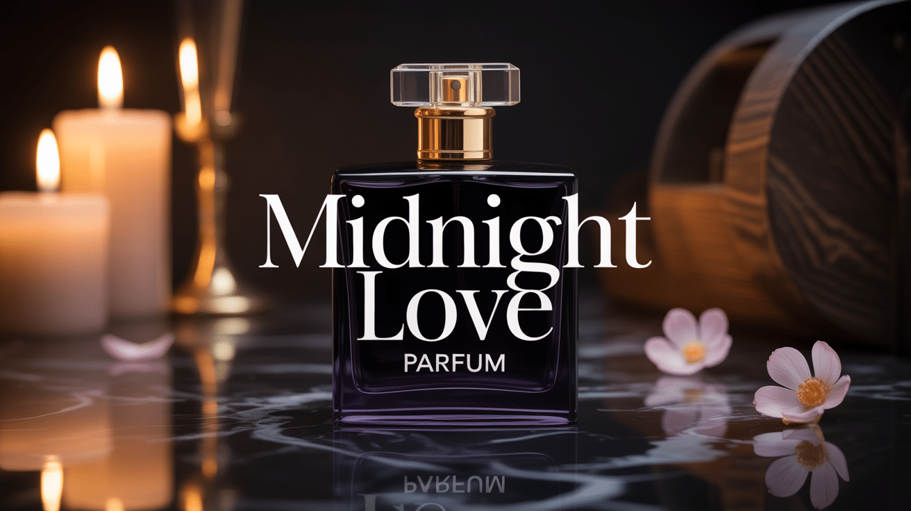 midnight love parfum flacon élégant noir or