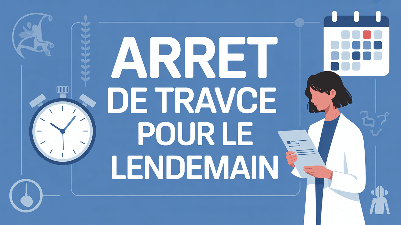 peut-on demander un arrêt de travail pour le lendemain image calendrier et document