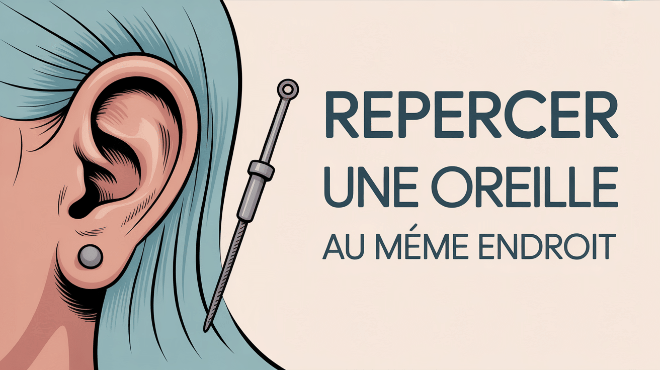 peut-on repercer une oreille au même endroit image profil et aiguille