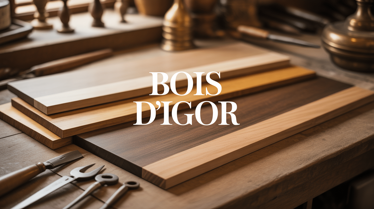 Planches bois d'igor empilées atelier
