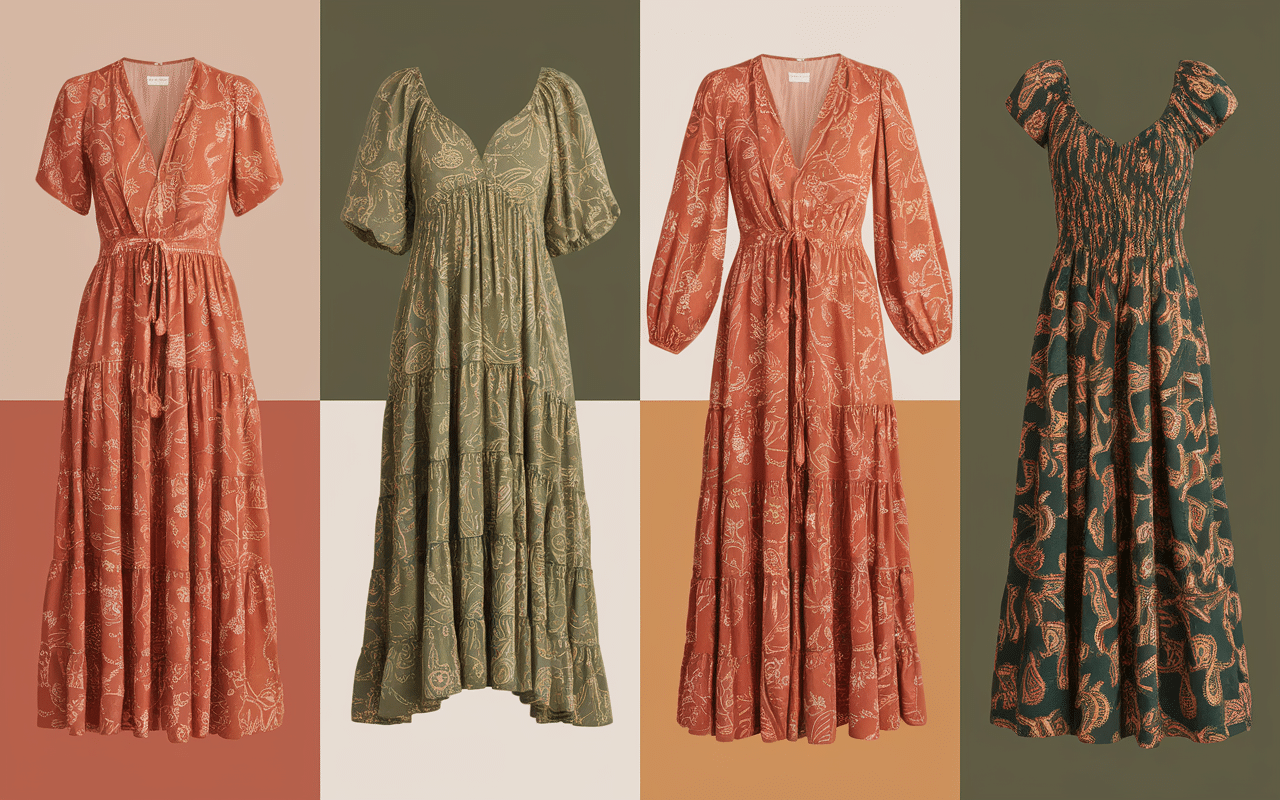 Différentes coupes de robe boheme chic grande taille et tissus fluides