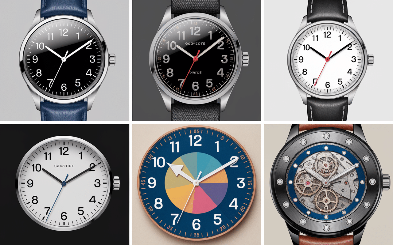 Différents styles tatouage horloge du temps