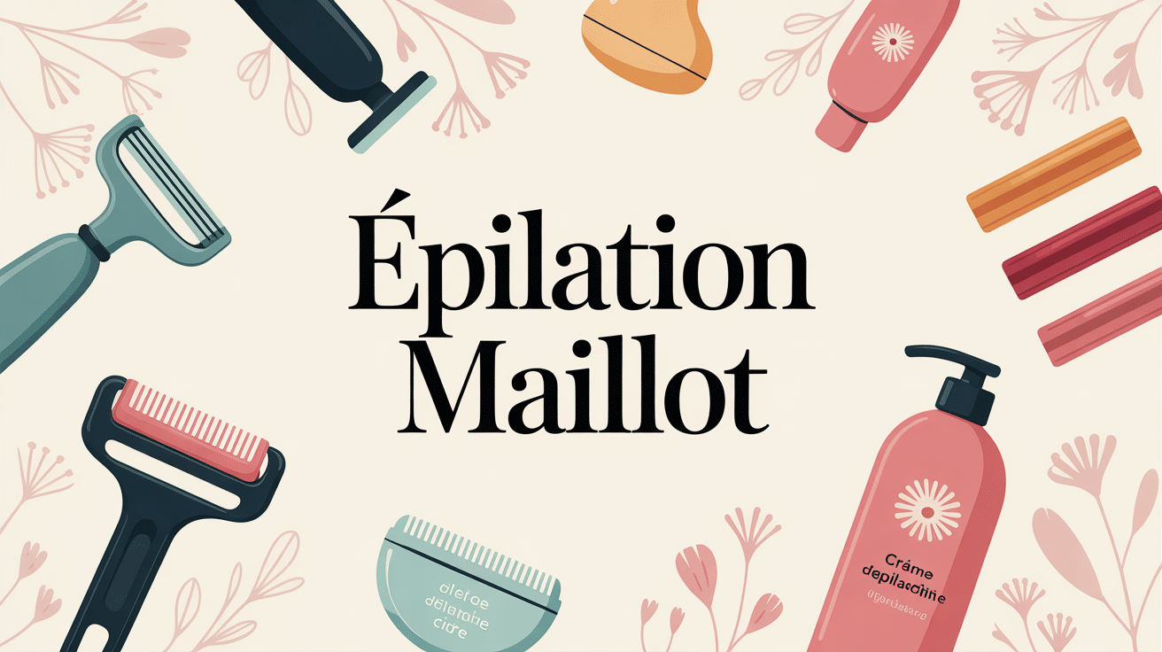 Accessoires pour type d'épilation maillot sur fond pastel