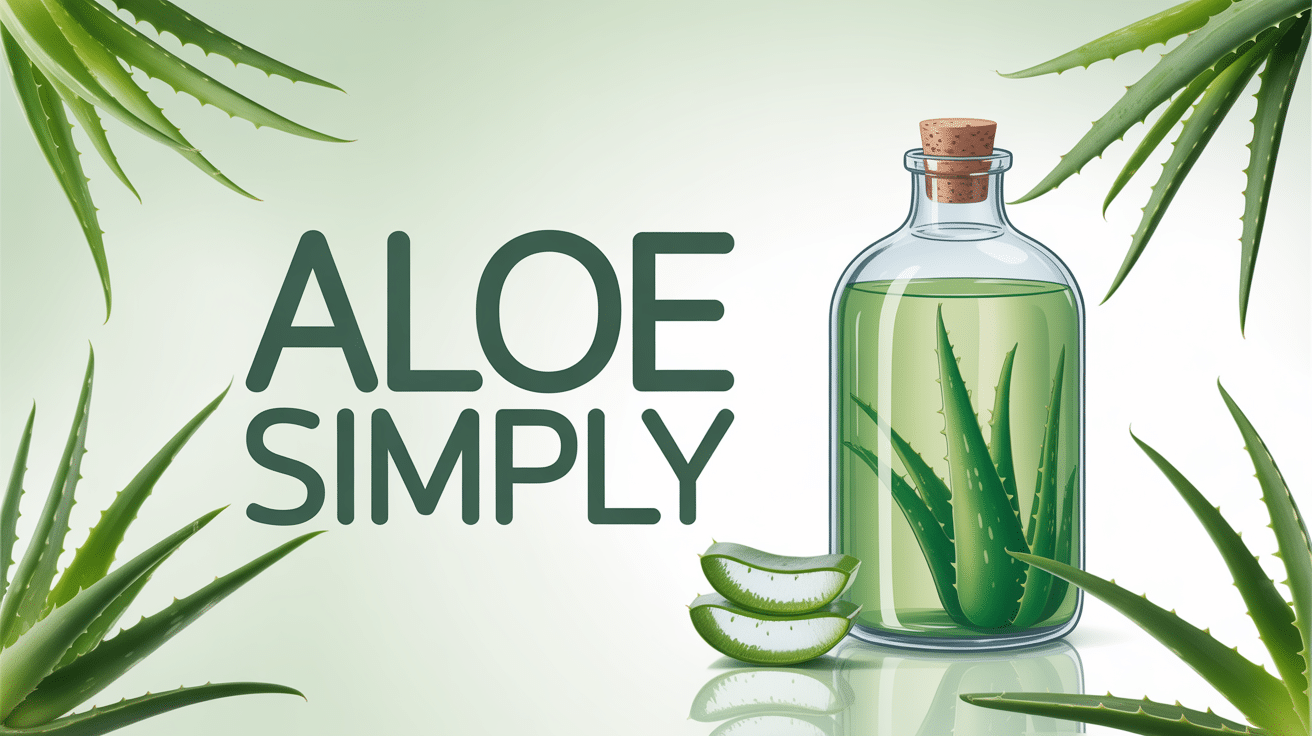 Aloe Simply boisson bouteille et feuilles aloe vera