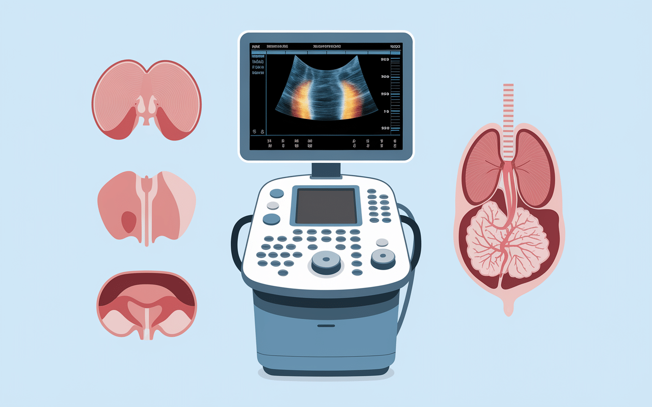 Schema fonctionnement bladder scan mesures numeriques