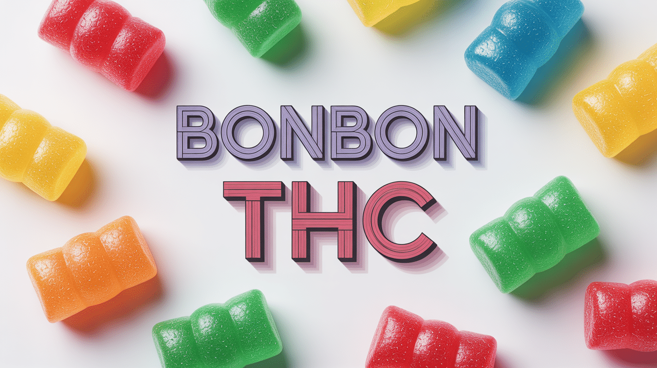 Bonbon thc illustration colorée gummies sur fond blanc