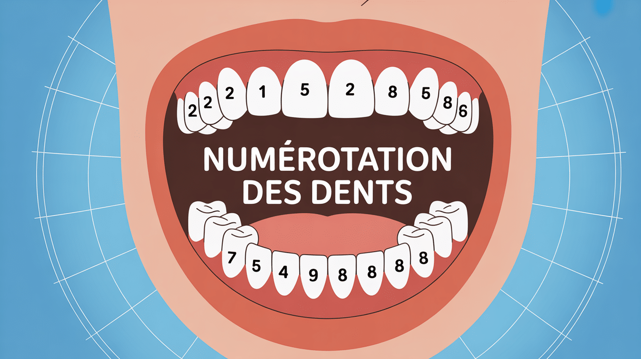 schéma dents numérotation bouche ouverte