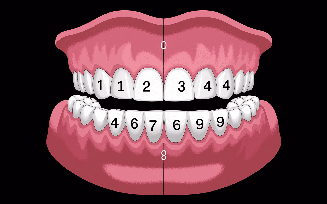 schéma quadrants dents numérotation FDI