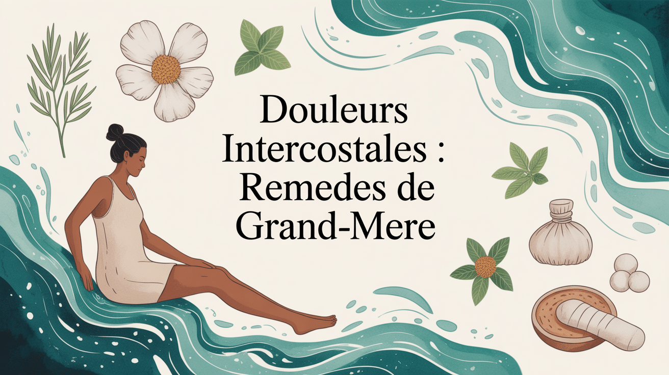 Douleur intercostale remède grand-mère, personne main sur côtes et plantes