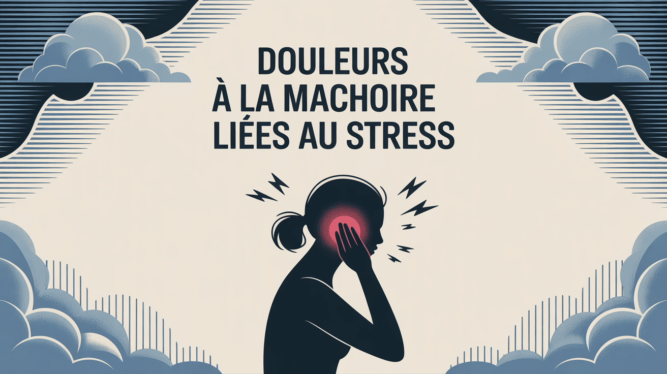 Douleurs machoires stress illustration silhouette