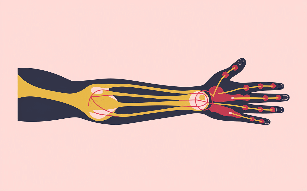 Schéma nerf cubital bras exercice pour décoincer nerf cubital