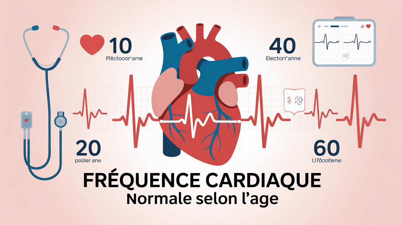 illustration fréquence cardiaque normale en fonction de l'âge