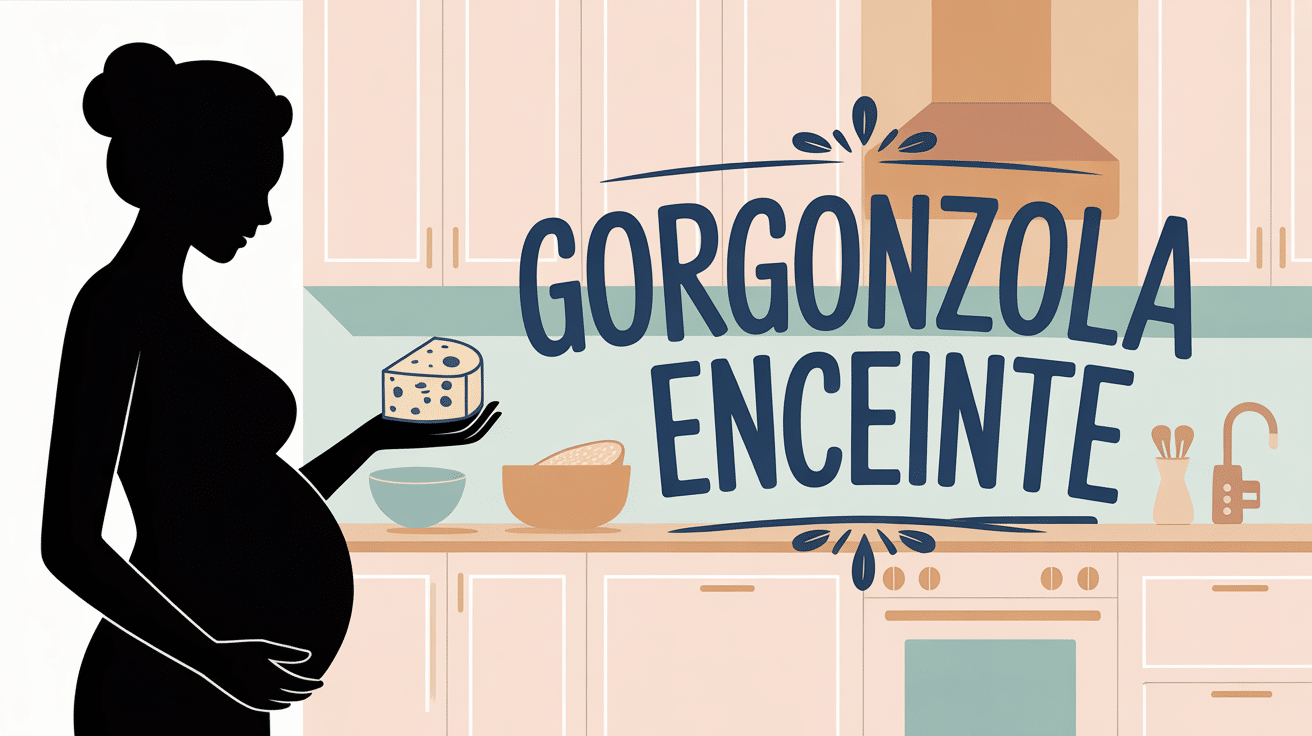 Femme enceinte avec fromage bleu gorgonzola enceinte
