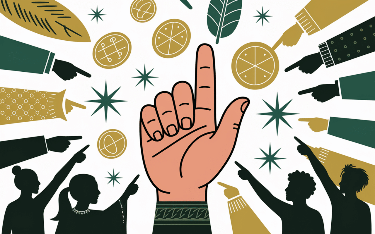 Grattage main droite symboles et superstitions