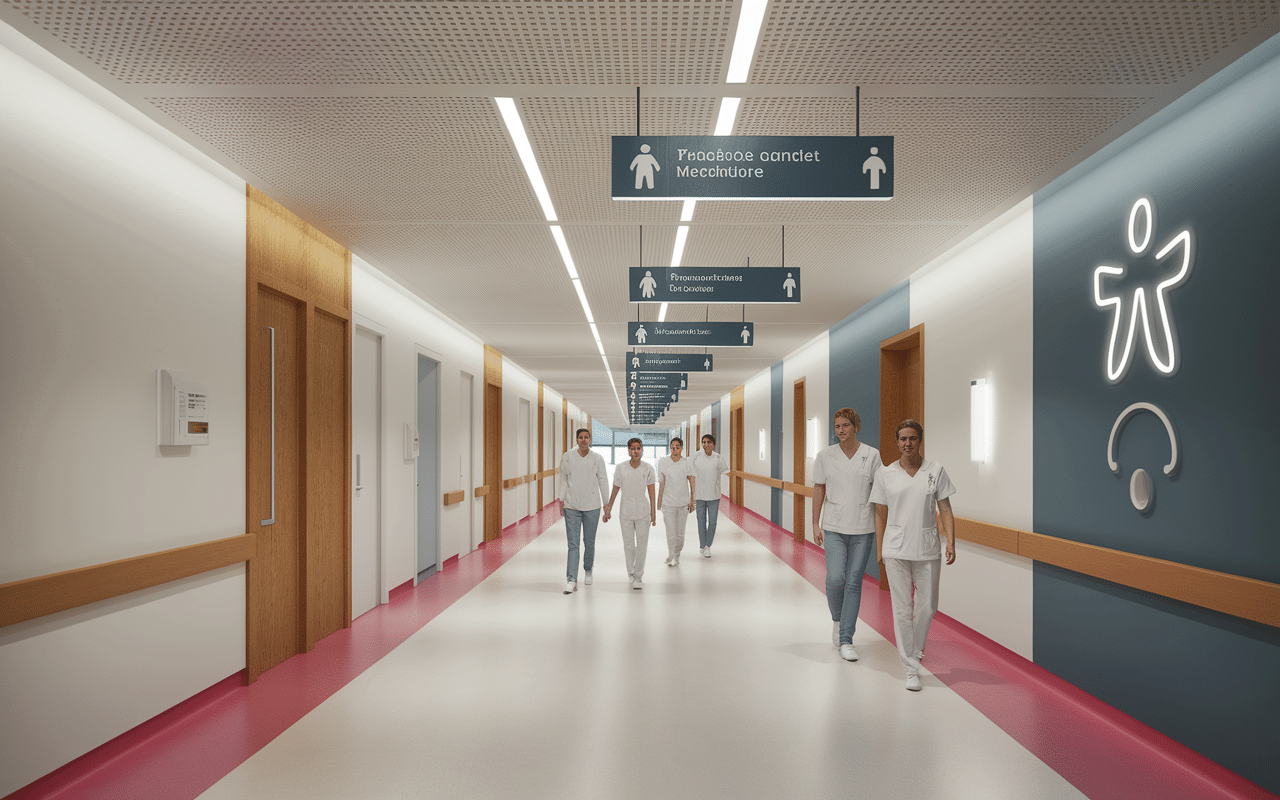 couloir hôpital personnel irm à reims