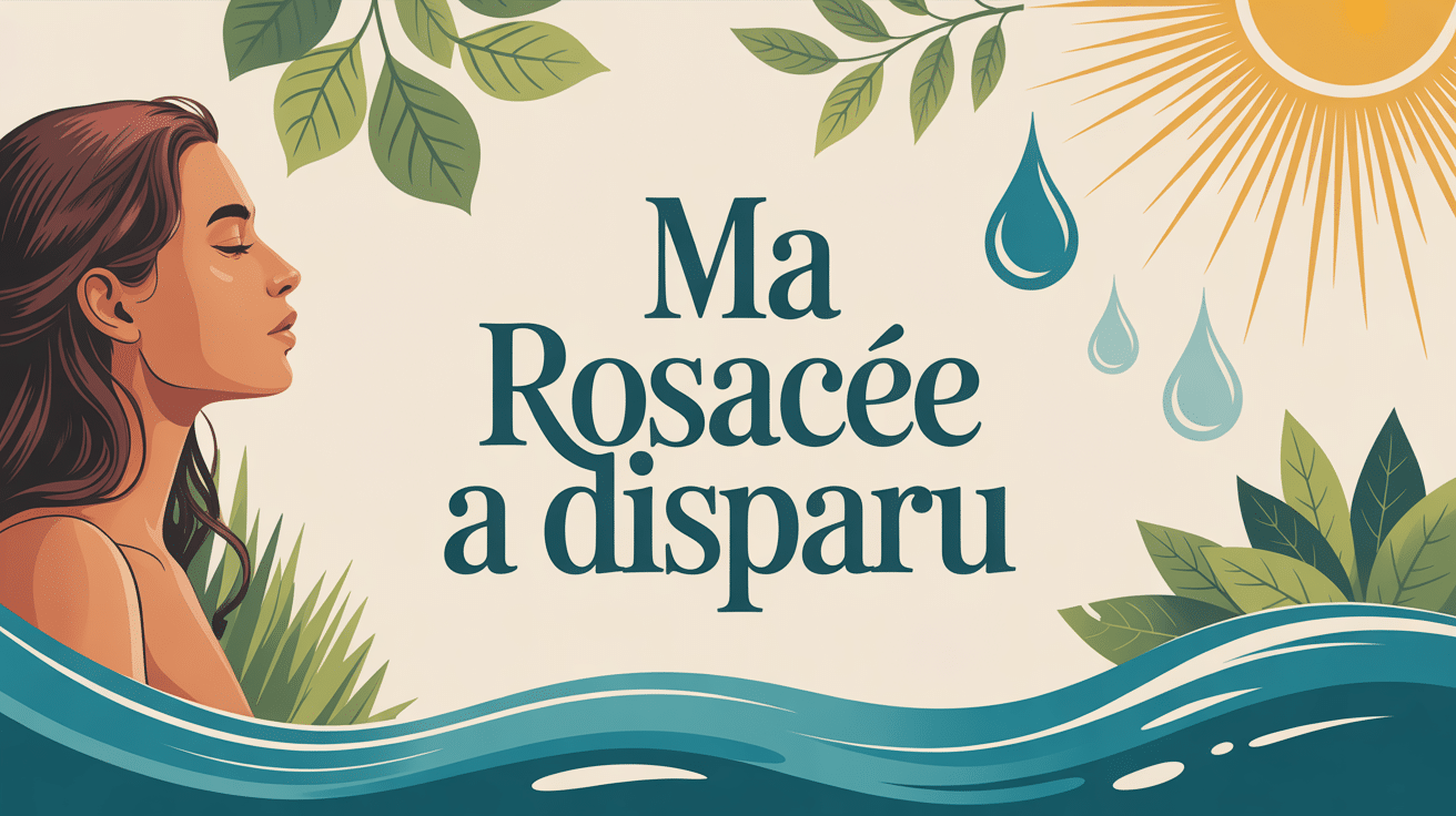 Ma rosacée a disparu visage femme peau lisse guérison