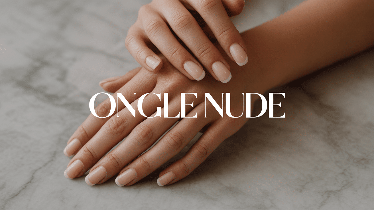 Ongle nude beige naturel mains élégantes