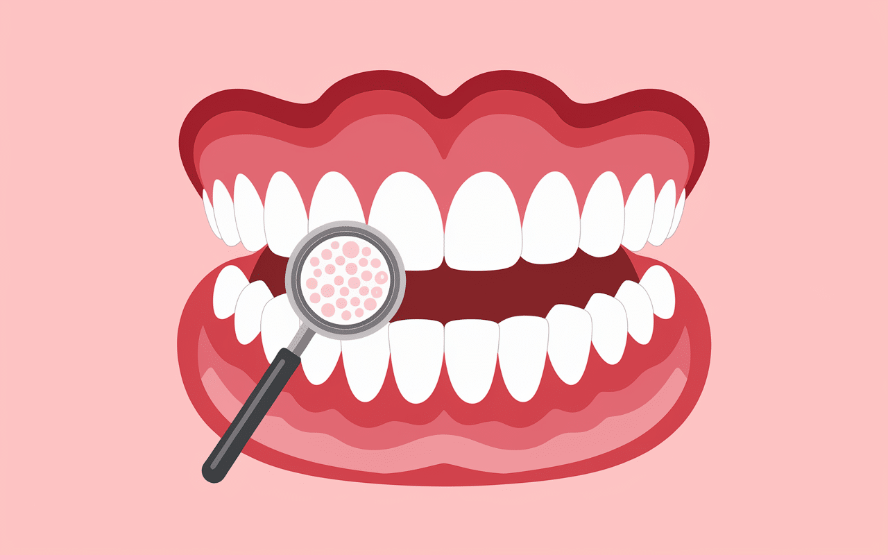 photo abcès dentaire gencive rouge et point blanc purulent