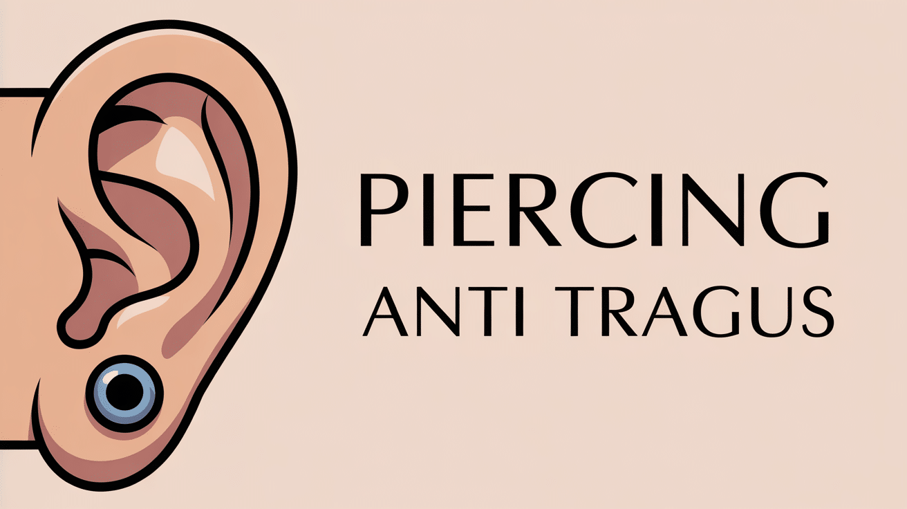 Illustration anti tragus oreille bijou doré