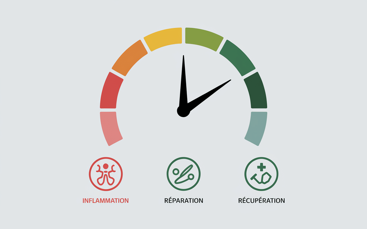 Chronomètre et calendrier tendinite moyen fessier temps de guérison
