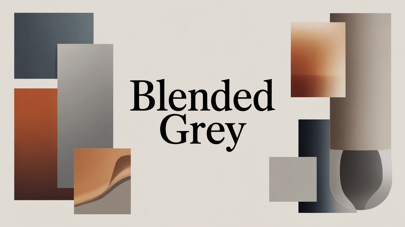Illustration minimaliste de blended grey avec nuances chaudes et froides