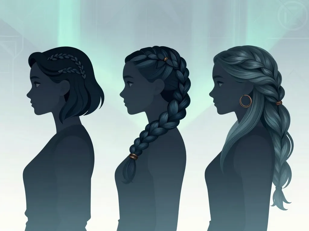 Trois styles coiffure viking femme par longueur
