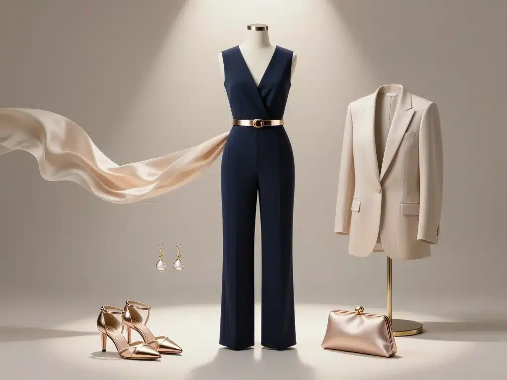 Chaussures et bijoux pour combi pantalon pour ceremonie