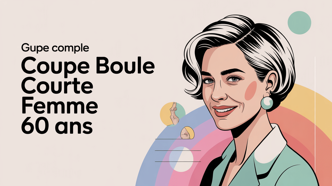 coupe boule courte femme 60 ans en illustration moderne
