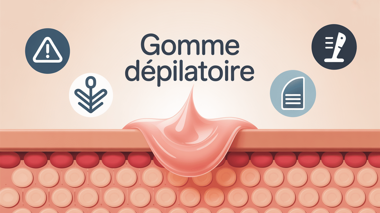 Illustration gomme dépilatoire avis dermatologue sur peau et protection